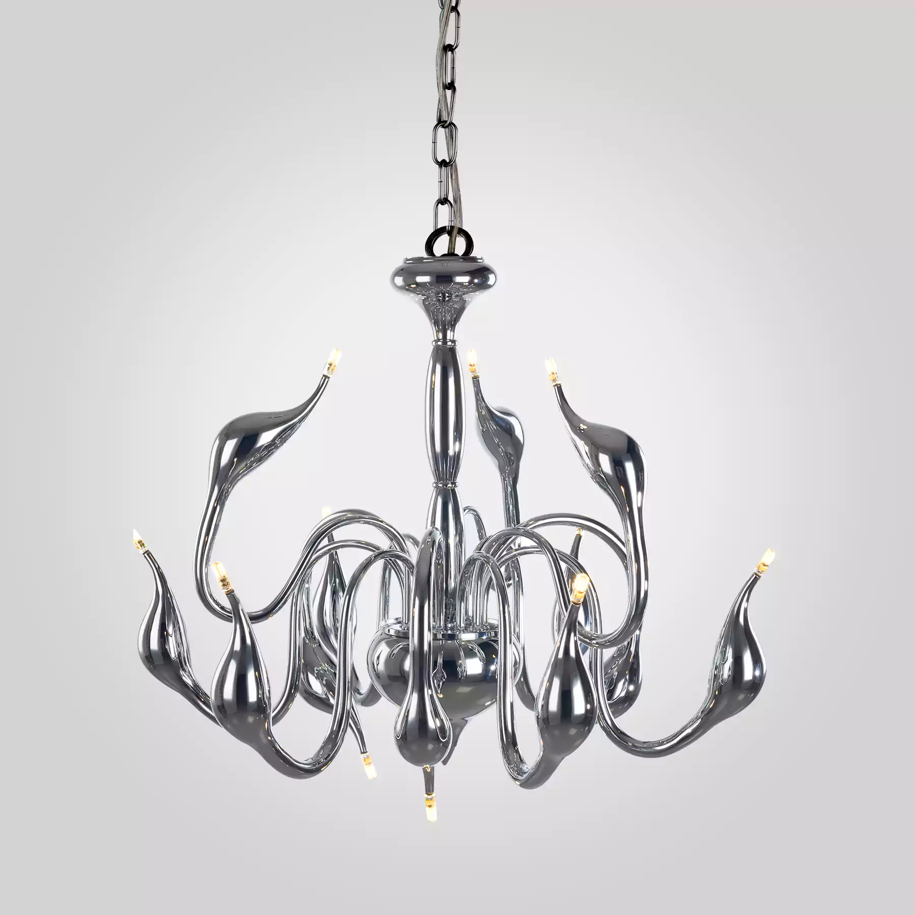 Dolphin 12A Chrome Chandelier